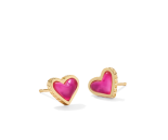 ARI HEART STUD EAR GOLD AZALEA ILLUSION