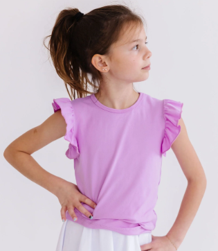 Poni Ruffle Tee- Bright Lilac