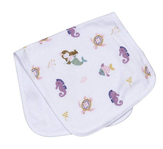 Pink Sea Life Burp Cloth