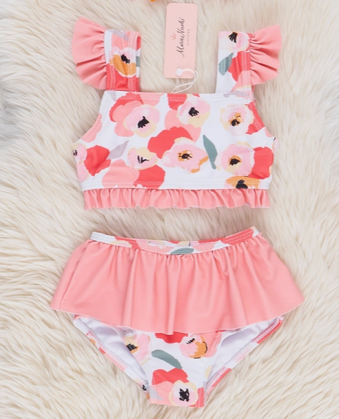 Poppies & Stripes Swimsuit-Girl