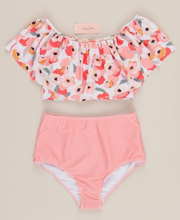 Poppies & Stripes Swimsuit- Mom