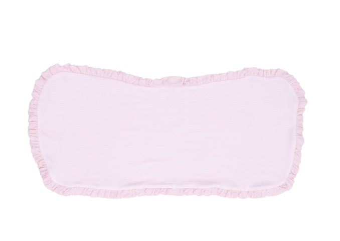 Stripe Pink Ruffle Burp Cloth