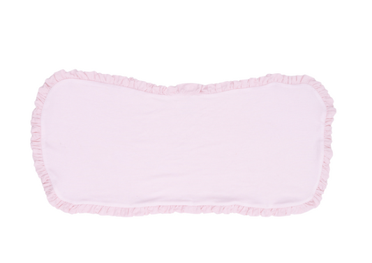 Stripe Pink Ruffle Burp Cloth