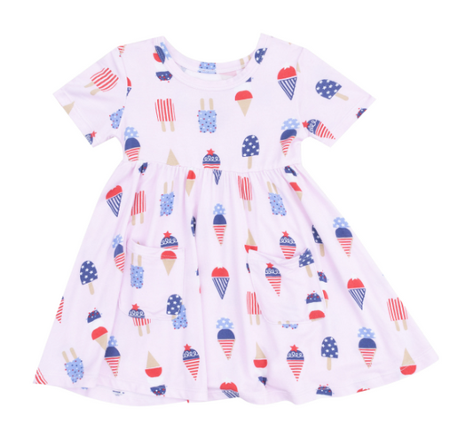 American Ice Cream Twirly Dress- Pink