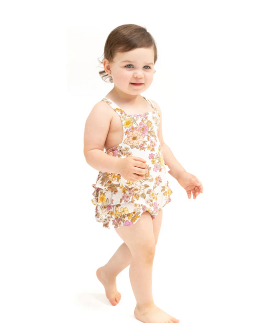 Anna May Floral Ruffle Sunsuit