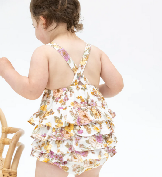 Anna May Floral Ruffle Sunsuit