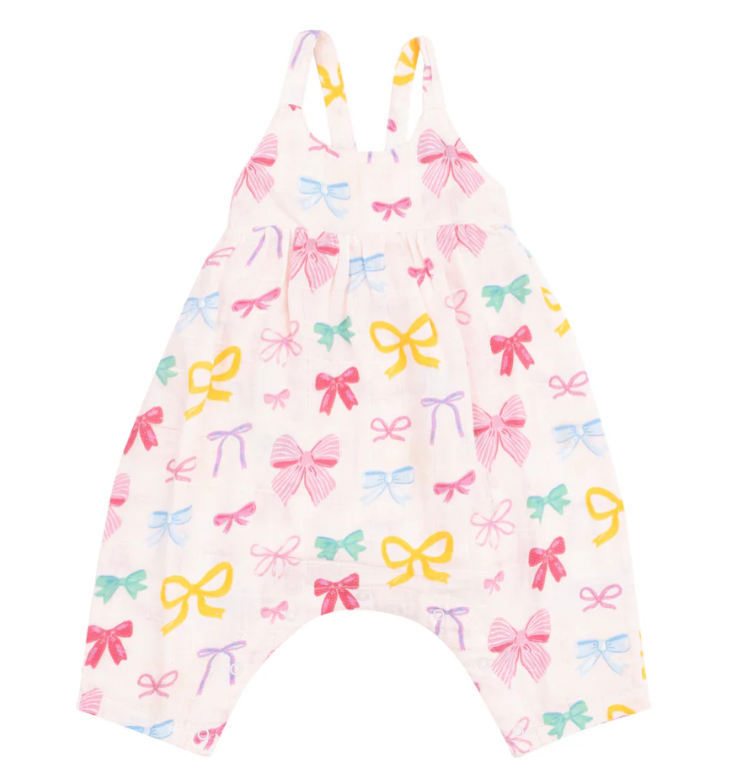 Colorful Bows Tie Back Romper