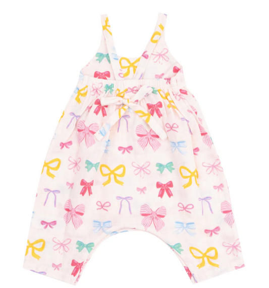 Colorful Bows Tie Back Romper