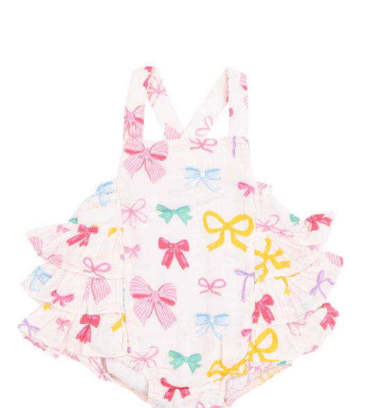 Colorful Bows Ruffle Sunsuit