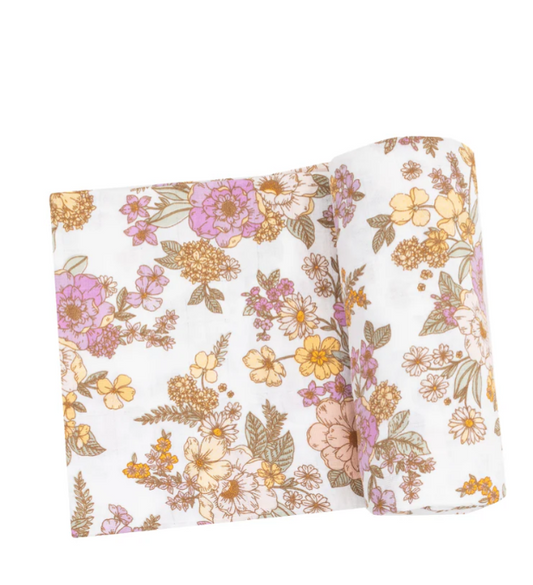 Anna May Floral Swaddle Blanket O/S