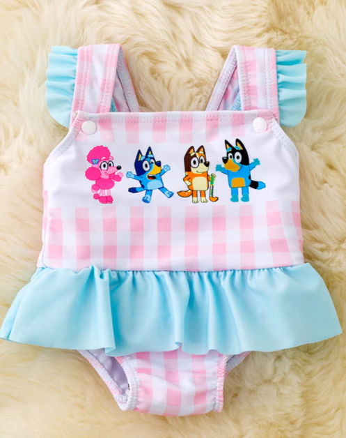 Gingham Bluey Bathing Suit