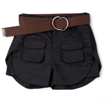 Black Cargo Shorts + Belt