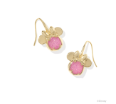 MINNIE MOUSE DROP EARRINGS GOLD HOT PINK DRUSY