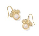 MINNIE MOUSE DROP EAR GOLD WHITE PEARL