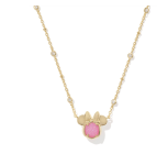 MINNIE MOUSE PENDANT NECKLACE GOLD HOT PINK DRUSY