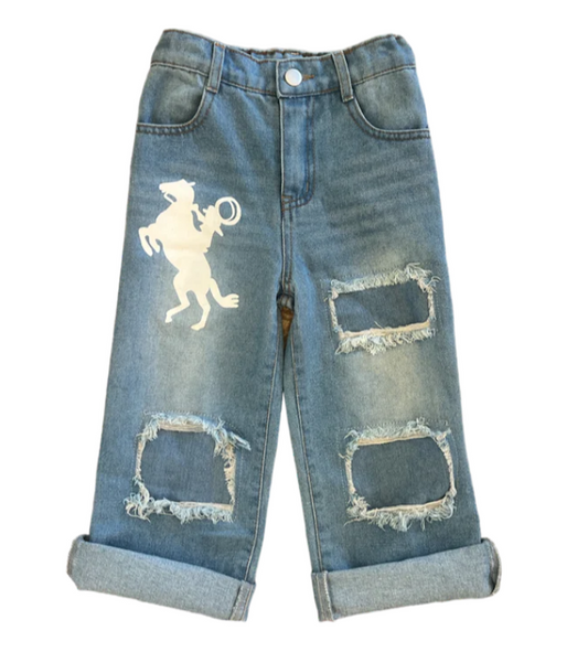 Raring Horse Denim Capris