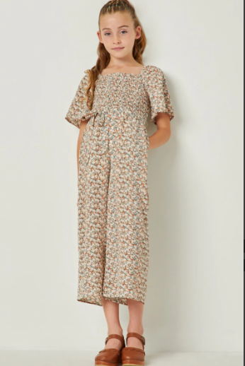 York Belted Palazzo Jumpsuit- Cream