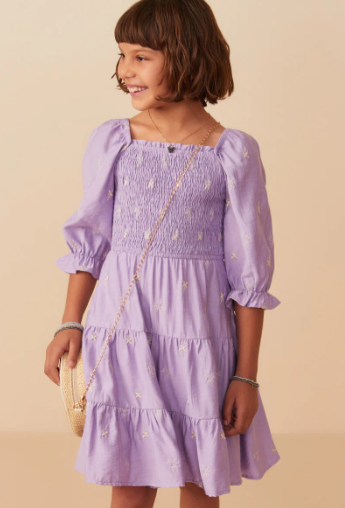 Auro Smocked Midi Dress- Lavender