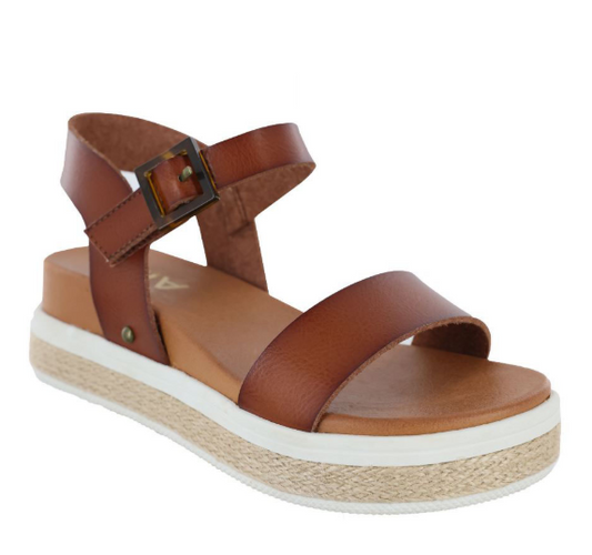 Lil Jenise Wedge- Cognac