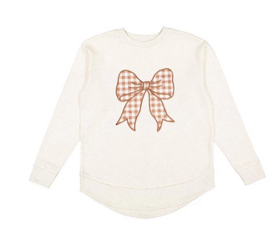 Women's Gingham Bow Patch Sweatshirt