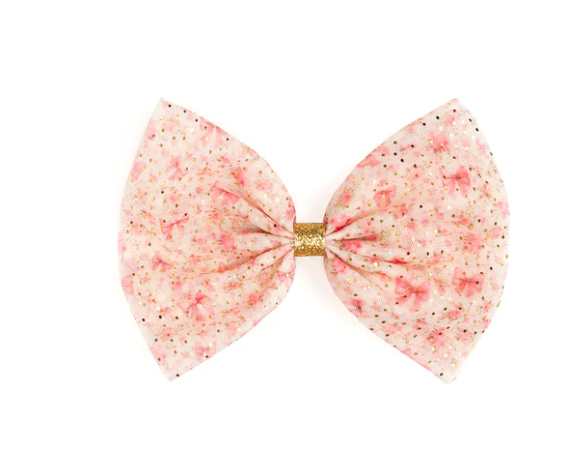 Ditsy Floral Tulle Bow Clip