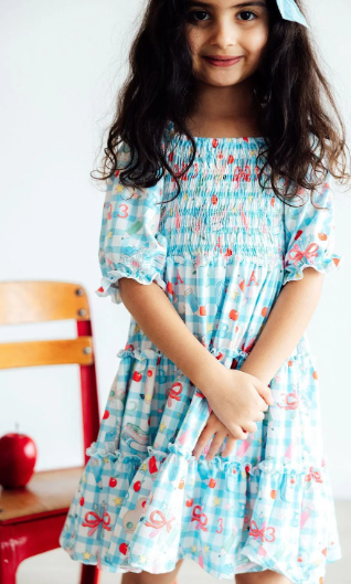 Honor Roll Smocked Ruffle Dress