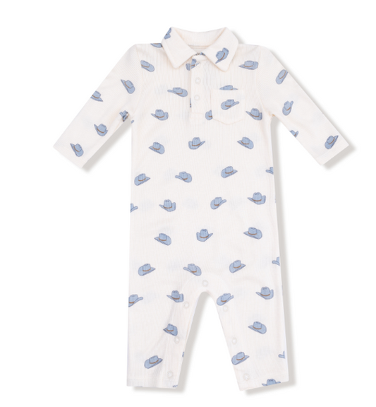 Polo Romper- Cowboys Hats