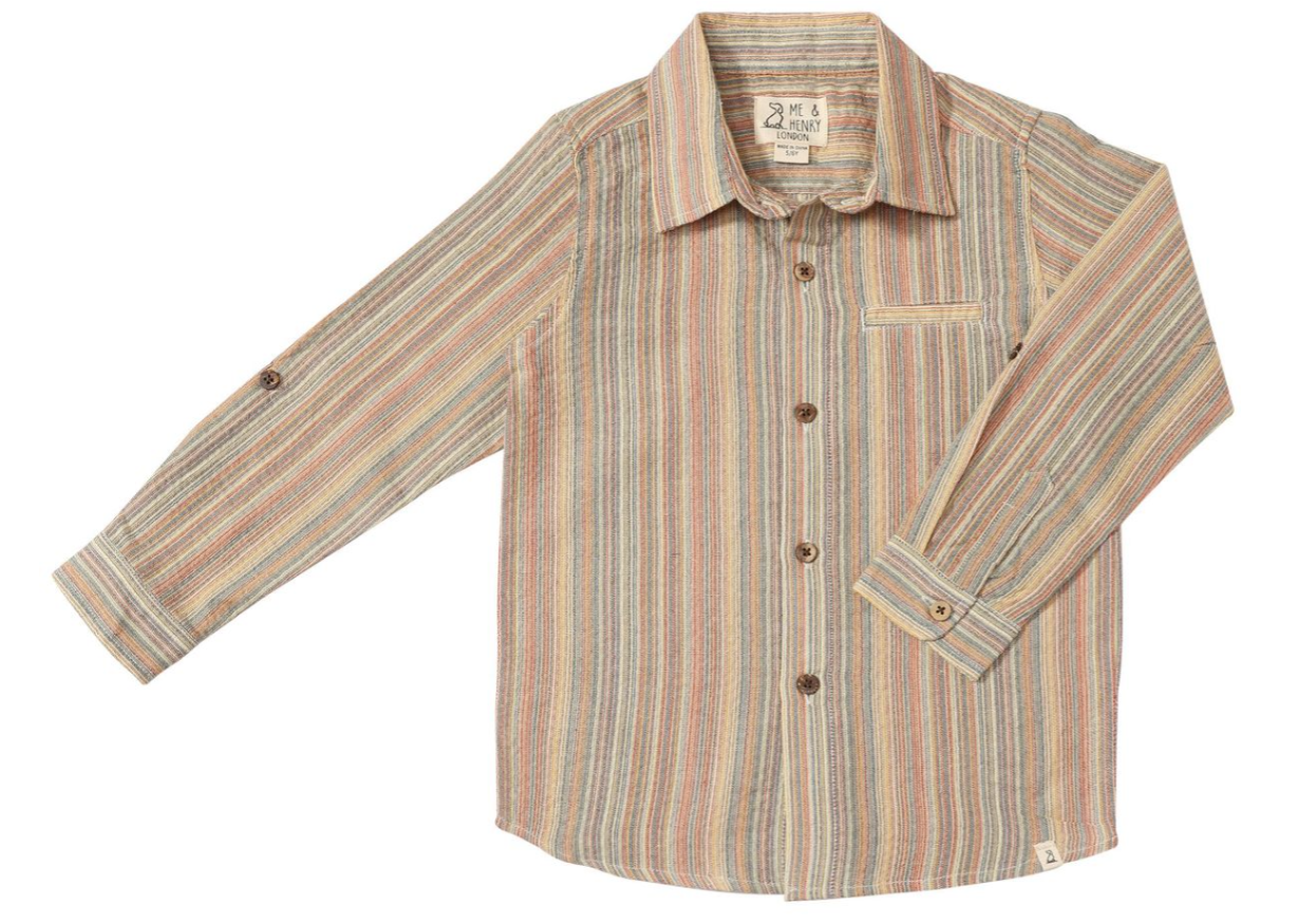 Atwood Woven Shirt- Brown Multi Stripe