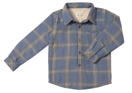 Adventurer Sherpa Shirt- Gray/China Plaid