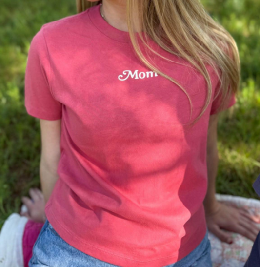 Mom Print Tee - Berry