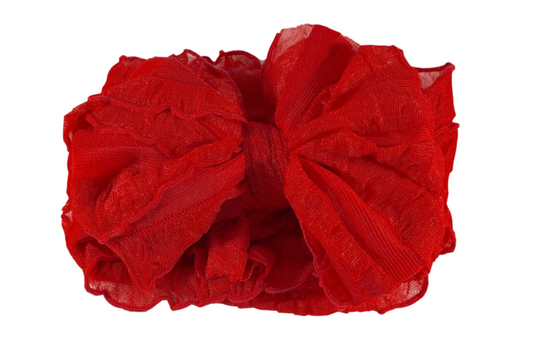 RR Ruffled Headband - Bright Red