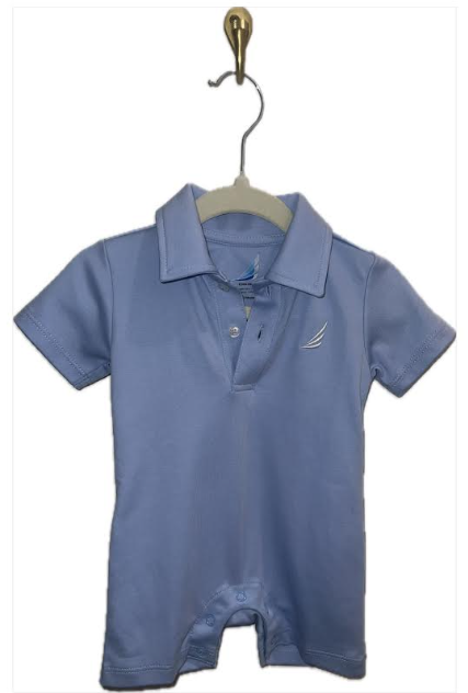 Banksy Snap Button Romper - Sky Blue