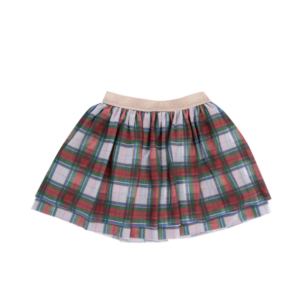 Holiday Plaid Tutu Skirt - Green/Red