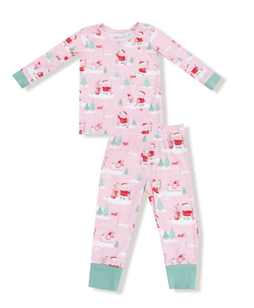 Golfing Mrs. Claus and Elves L/S  Loungewear - Pink
