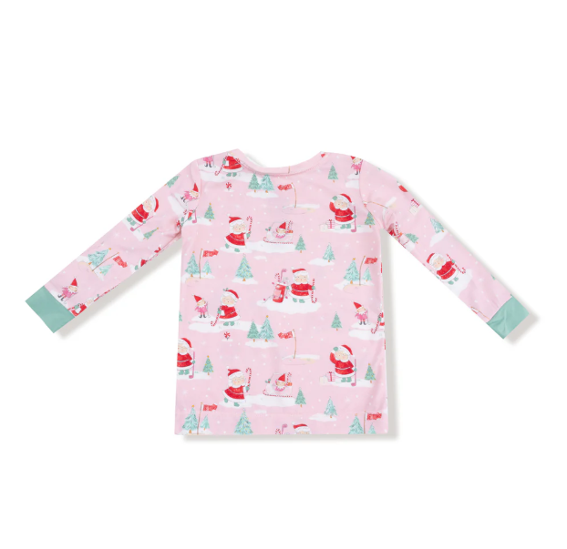Golfing Mrs. Claus and Elves L/S  Loungewear - Pink