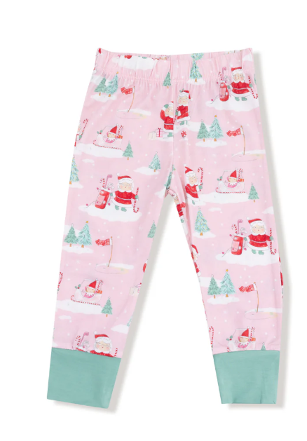 Golfing Mrs. Claus and Elves L/S  Loungewear - Pink