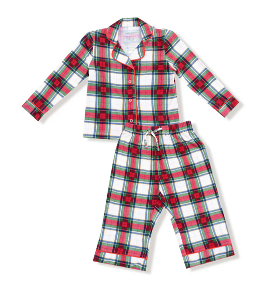 Holiday Plaid Kids L/S Top & Pant- Red/Green