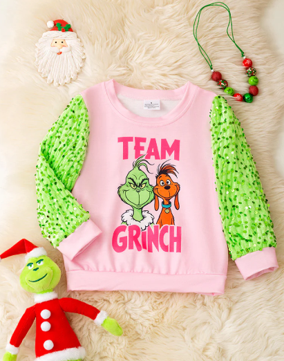 Team "Grinch" Sweatshirt- Pink