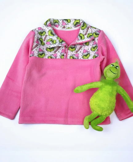 Grinch Fleece Sweatshirt- Pink