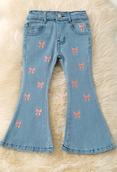 Emb. Coquette Bow Bell Bottoms