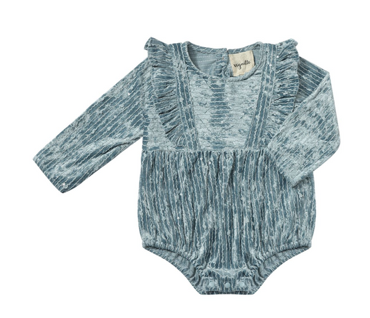 Deirdra Bubble Onesie- Blue Sequin Velvet