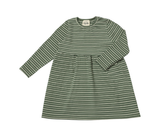 Madigan Dress- Green Stripe