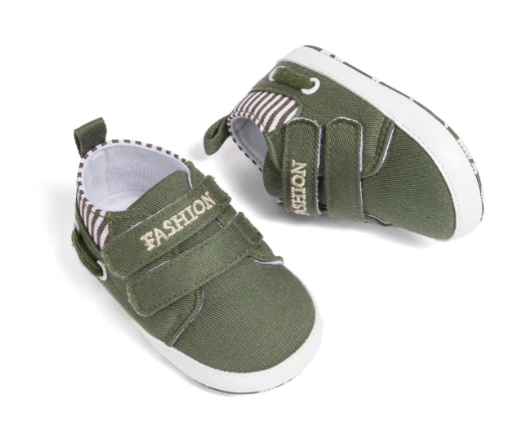 Velcro Baby Shoes- Olive Green