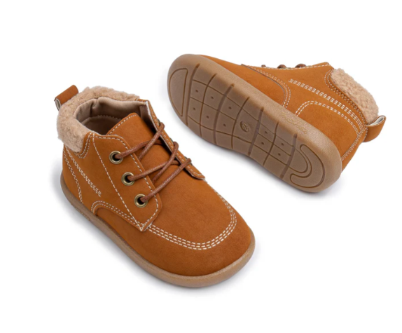 Faux suede cute unisex boots-brown
