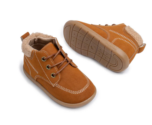 Faux suede cute unisex boots-brown