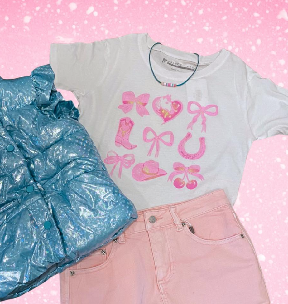 Western Bows Tee- Pink