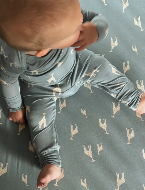 Convertible Pajama - Giraffe Moss