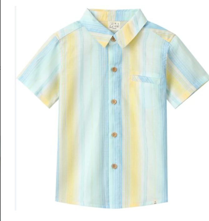 Lemon/Blue Stripe Woven Shirt
