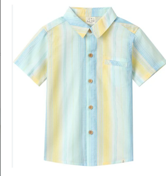 Lemon/Blue Stripe Woven Shirt