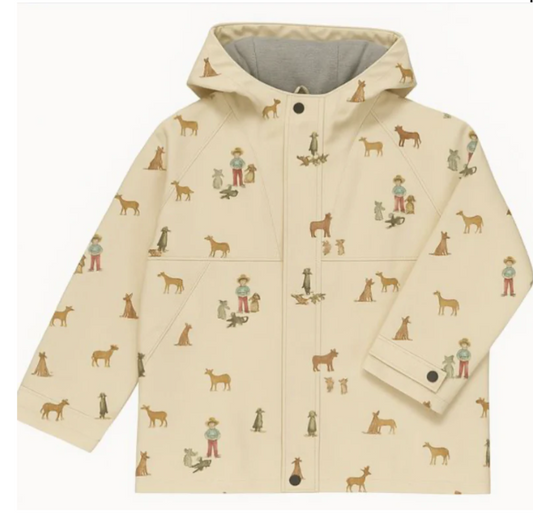 Cream Henry Print Raincoat